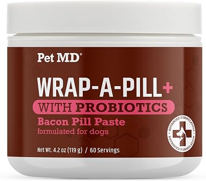 Pet MD Wrap-A-Pill with Probiotics - Bacon Dog Pill Wrap - 4.2oz
