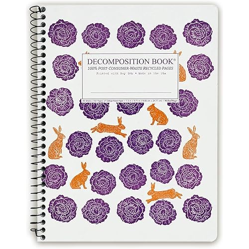 Decomposition Cabbage Patch College Ruled Spiral Notebooks – 9.75 x 7.5 Journal with 160 Lined Pages – Notebooks for School Supplies, Home & Office – 100% Recycled Paper – Made in USA