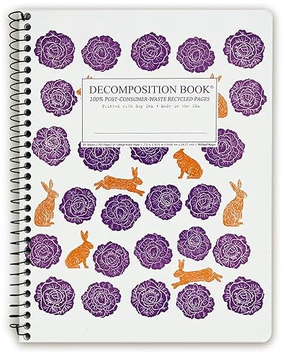 Decomposition Cabbage Patch College Ruled Spiral Notebooks – 9.75 x 7.5 Journal with 160 Lined Pages – Notebooks for School Supplies, Home & Office – 100% Recycled Paper – Made in USA - Spiral-bound - Cabbage Patch
