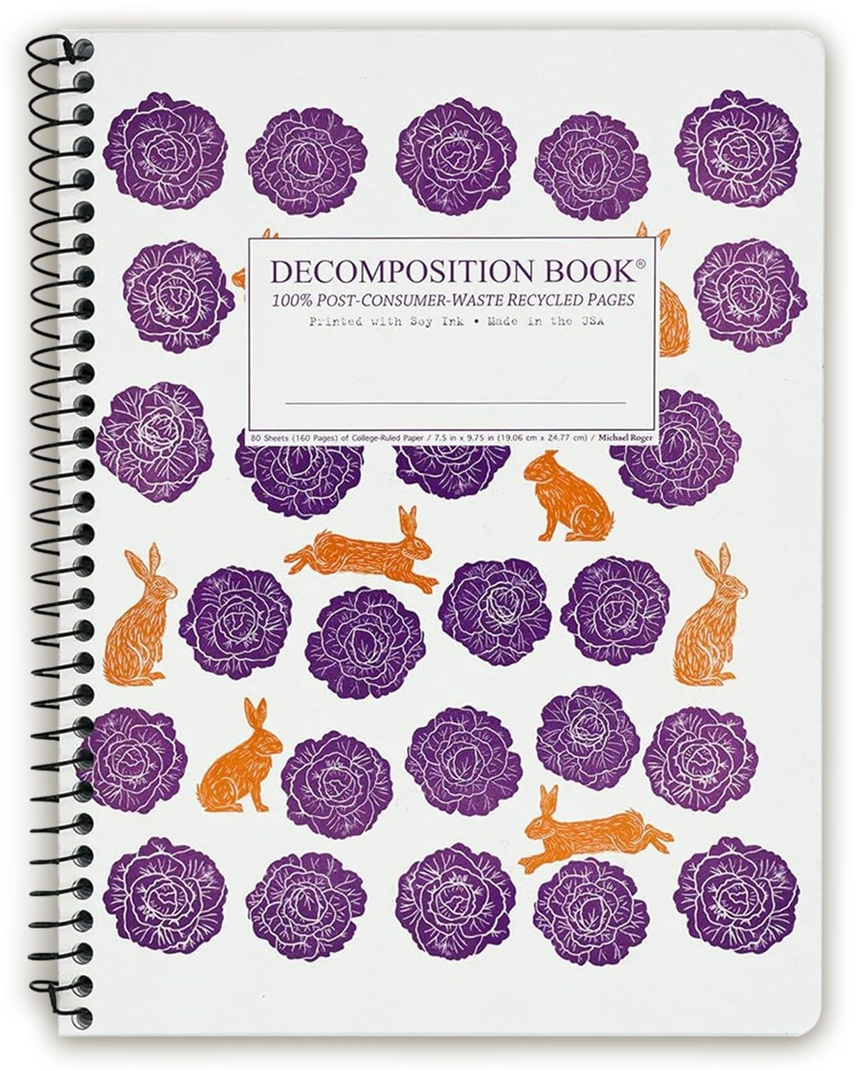 Decomposition Cabbage Patch College Ruled Spiral Notebooks – 9.75 x 7.5 Journal with 160 Lined Pages – Notebooks for School Supplies, Home & Office – 100% Recycled Paper – Made in USA