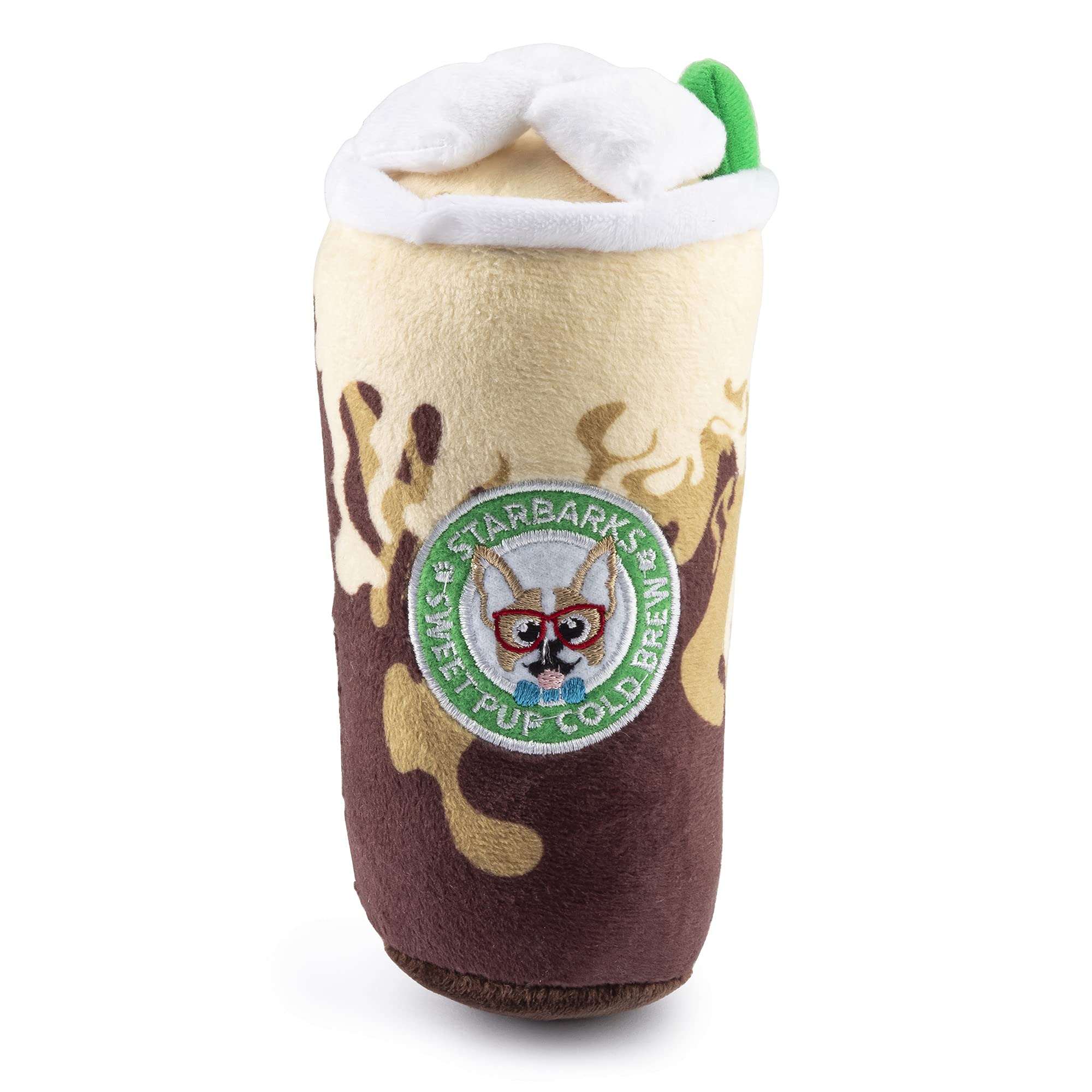 Haute Diggity Dog Starbarks Sweet Pup Cold Brew, Plush Designer Dog Toys with Interactive Squeaker, Stimulating Pet Enrichment, Machine-Washable &