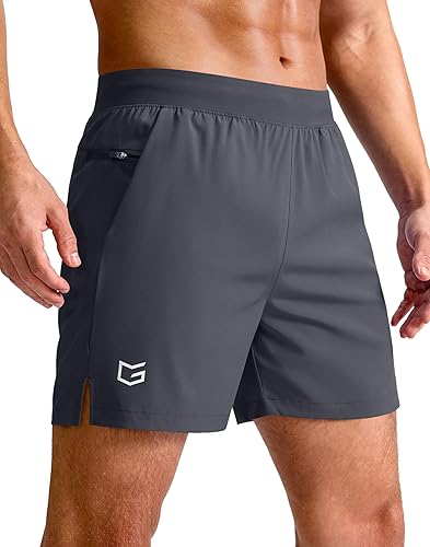 Miniatura 24 de G Gradual Pantalones cortos deportivos para correr para hombre de 7/5/9 pulgadas, bolsillo con cremallera, ligeros, para entrenamiento, gimnasio