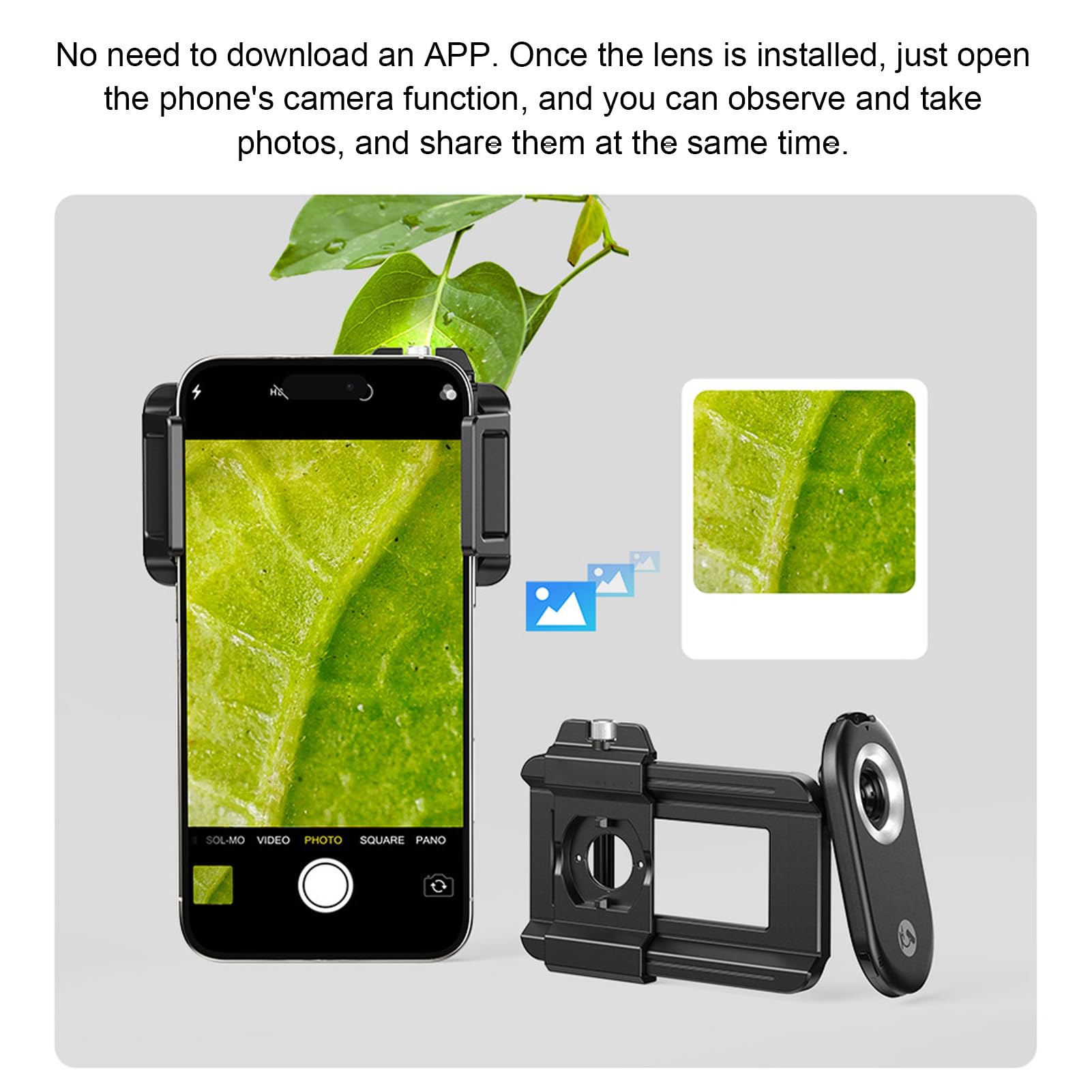 Obiettivo Macro per Telefono con Filtro CPL, Luce LED, Clip per Obiettivo Fotografico per IOS, Quasi Tutti i Telefoni (150X)