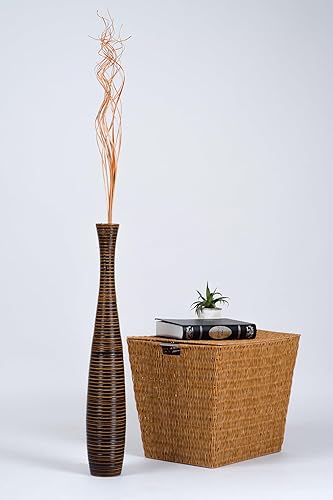 Miniatura 7 de Leewadee - Jarrón alto para decoración del hogar, madera de mango