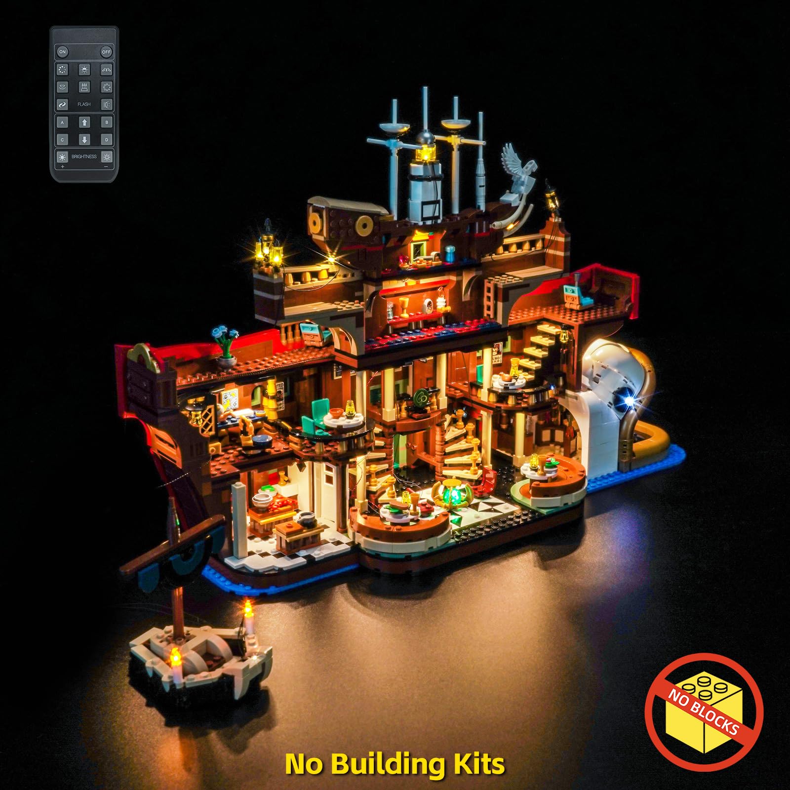 Fernbedienung Licht-Kit Kompatibel mit Lego The Baratie Floating Restaurant 75640 (Kein Modell), Led Beleuchtungs Set Compatible with Lego 75640 The Baratie Floating Restaurant Kreative Spielzeug - 2