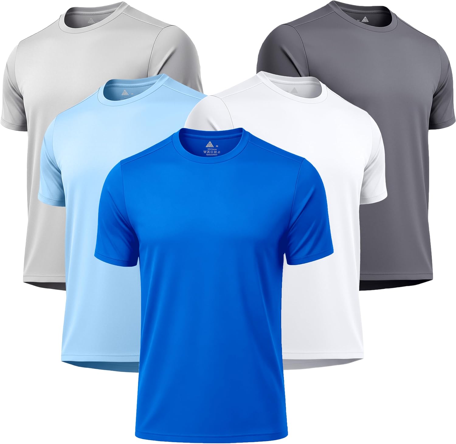 ZITY 5 Packs Men's UPF 50+ Sun Protection T-Shirts Workout Fishing Swimming Rash Guard Fast Dry Breathable Shirt