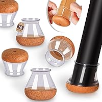Vista 14 de Protectores de Piso para Patas de Silla Cuadrados, Protectores de Patas de Silla para Pisos de Madera Dura, Tapas de Silicona con Fieltro que