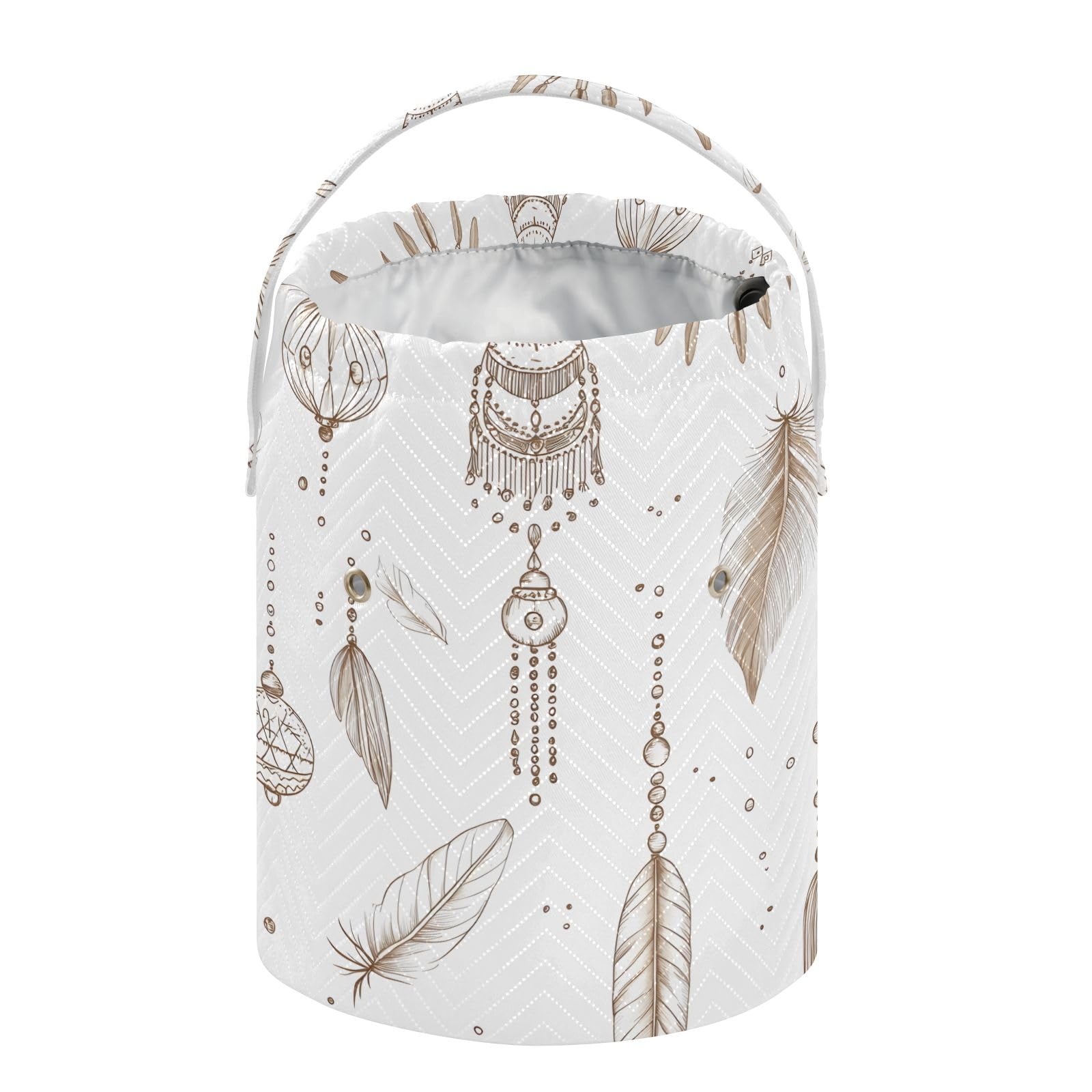 Yarn Storage Bag Small Crochet Bag Knitting Bag Organizer Feather White Yarn Bags for Crocheting Basket