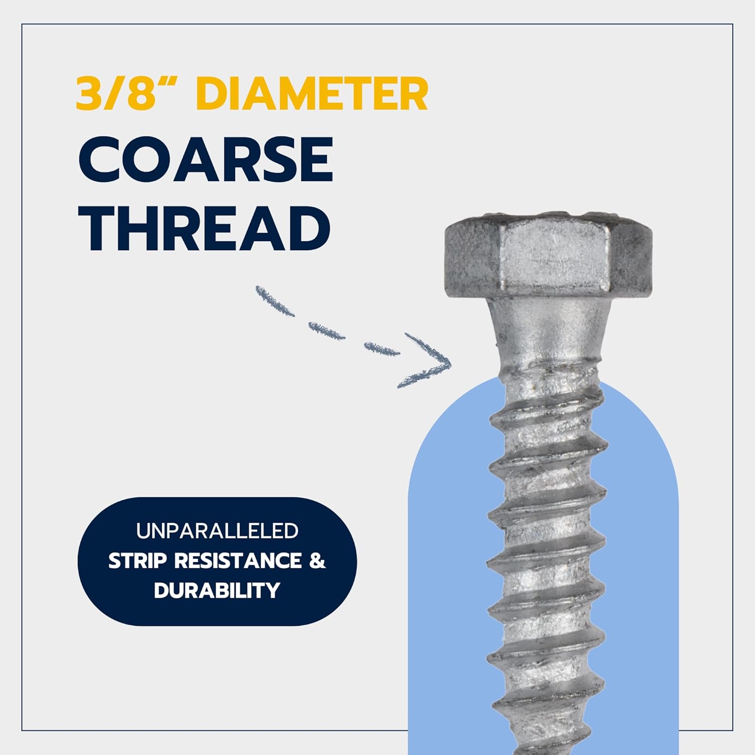 3/8 x 1-1/2 (50 Pack) Lag Screw Kit, 50 Screws and 50 washers, Hot Dip Galvanized, Meets ASME B18.2.1 Industrial/Commercial Grade by Makers Bolt