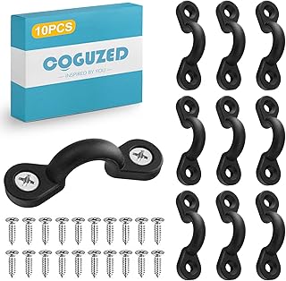 CoguZed 10Pcs Kayak Rigging Kit - Nylon Bungee Deck Loops with Eye Hooks, U Hooks, Boat & Kayak Deck Tie Down Kit
