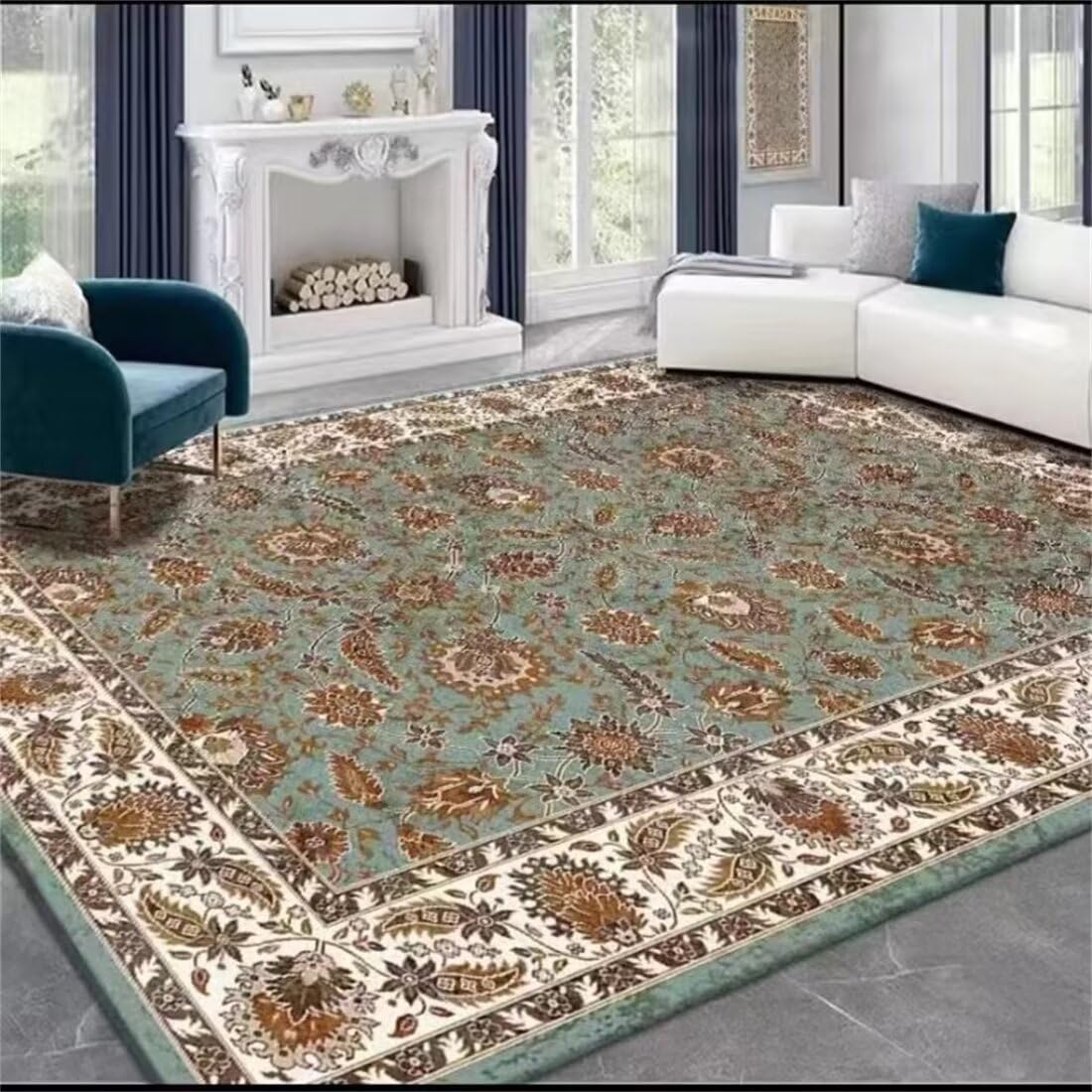Tapis extérieur et intérieur résistant style puces de fleurs