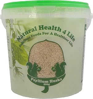 Natural Health 4 Life Vegetable Fibre Psyllium Husks 500 g in Recyclable Tub with Serving Scoop (1 Tub)