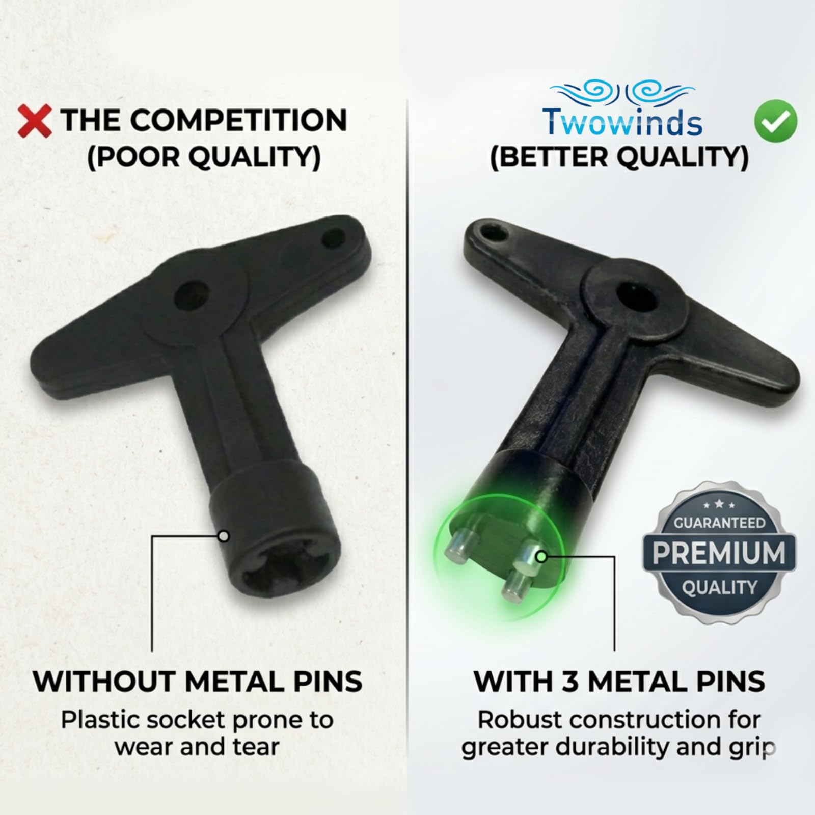 Twowinds - Llave Tapacubos Antirrobo 7700422600 Compatible con Renault Clio, Espace 4, Kangoo, Megane; Opel Astra, Corsa, Vectra - Llave de Extracción de Tornillos de Seguridad M8