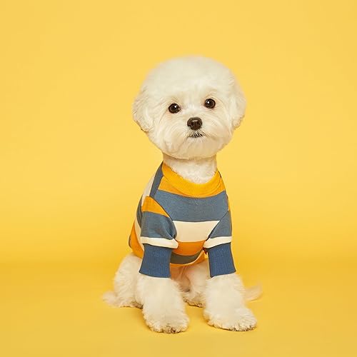 Miniatura 6 de FLOT Sudadera de diseñador para perro, materiales de primera calidad, ajuste a medida, suéter a rayas, moderno diseñado y fabricado en Corea