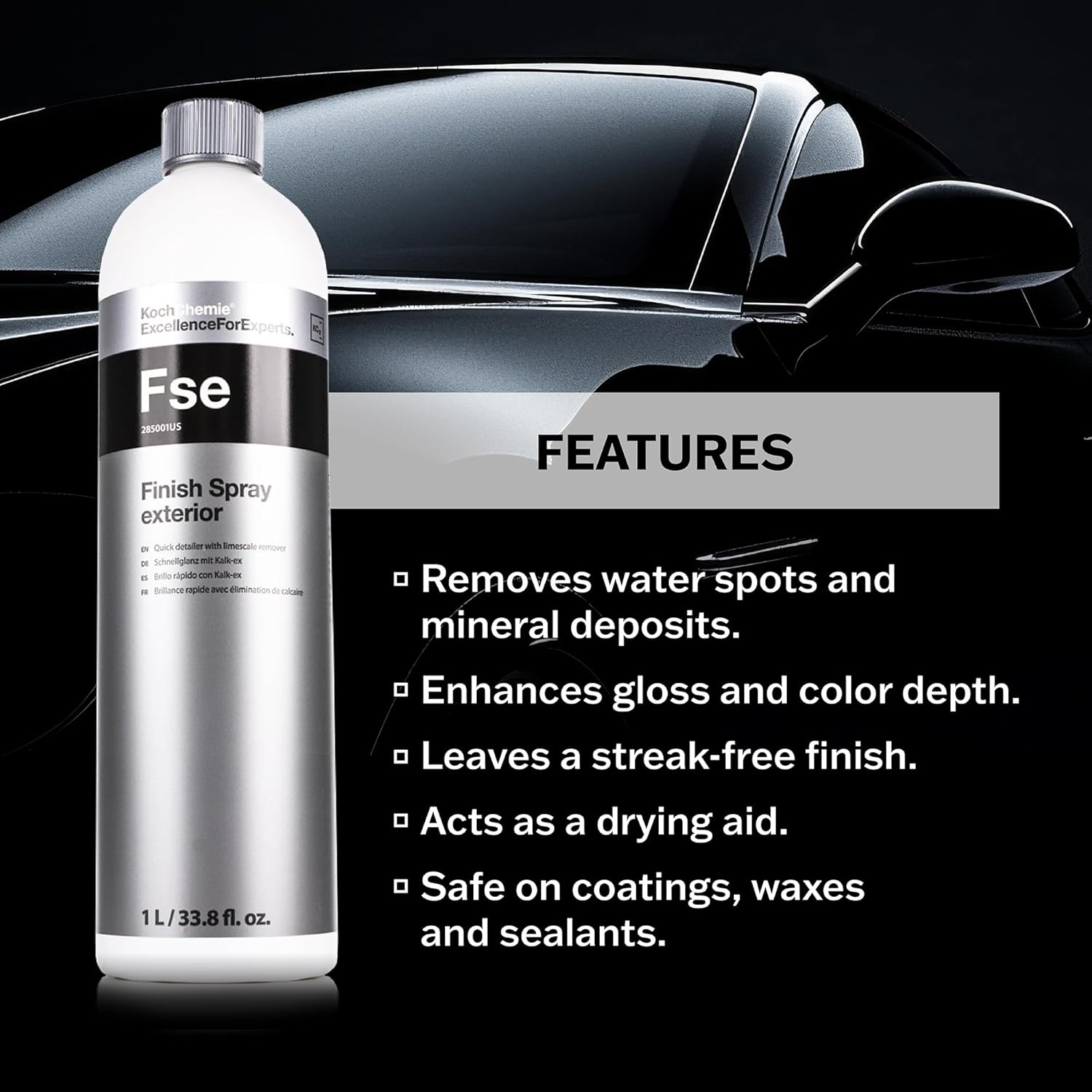 KOCHCHEMIE - Finish Spray Exterior Quick Detailer with Limescale Remover - Cleans, Maintains, and Preserves External Vehicle Surfaces, Glass, and Plastics; Ideal for Quick Finishing (1 Liter) - Image 2