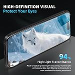 3-Pack 9H+ Tempered Glass Screen Protector for iPhone [2x HD Clear + 1x Privacy] | Military-Grade Shatterproof | No-Dust Installation Kit (15pro)