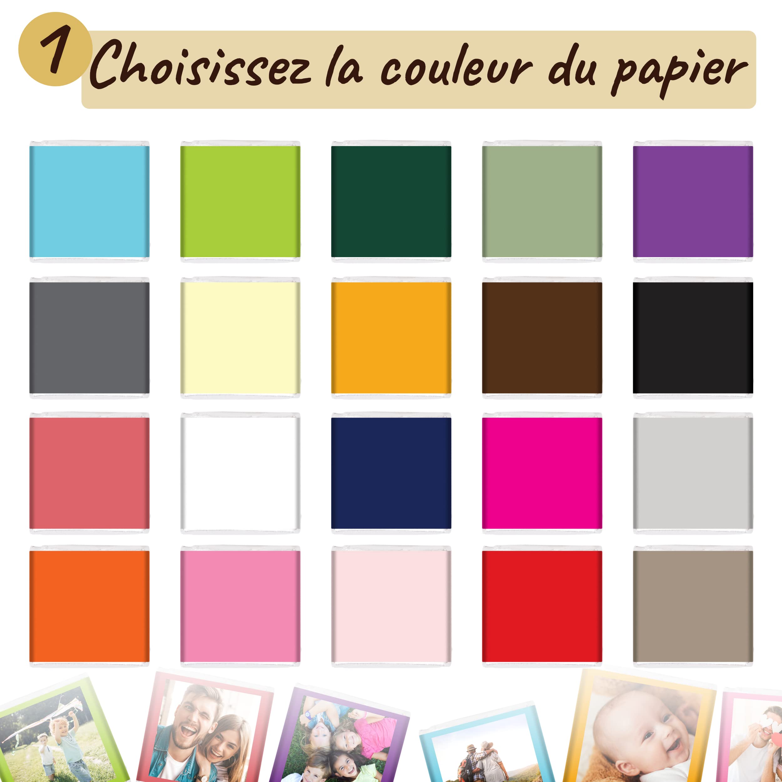 Coffret de 70 Carrés de Chocolat Personnalisés avec Photo et Textes | Personnalisez votre Texte et vos Couleurs, 7 Saveurs au Choix, 100% Pur Beurre de Cacao, Fabriqué en France, 350 Gr