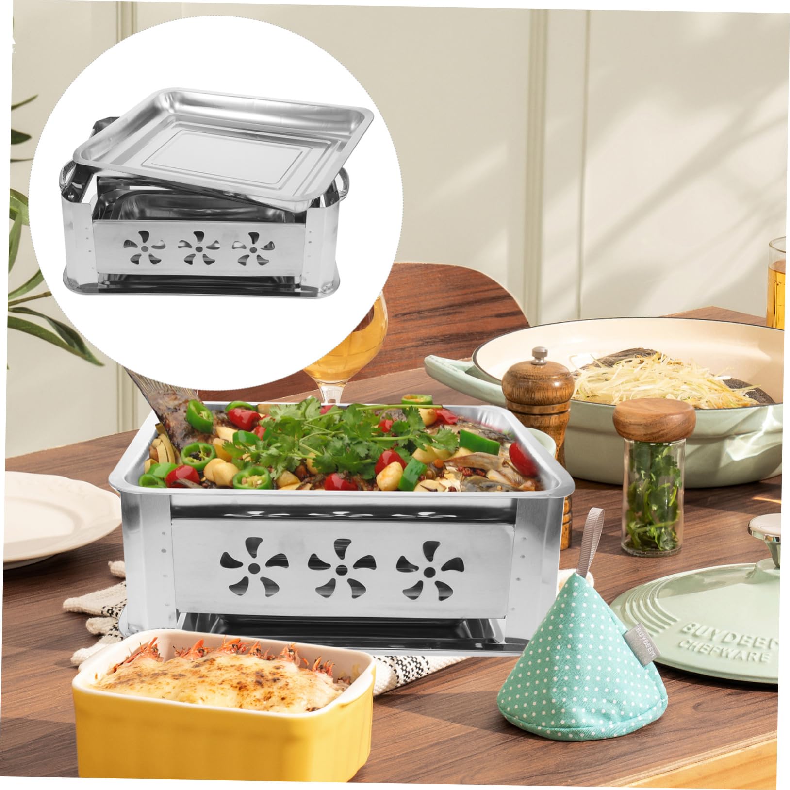 Bandeja para Pescado Gruesa de Acero Inoxidable, Rectangular y Ligera, para Camping y Cocina, Fácil de Transportar, Color Plata