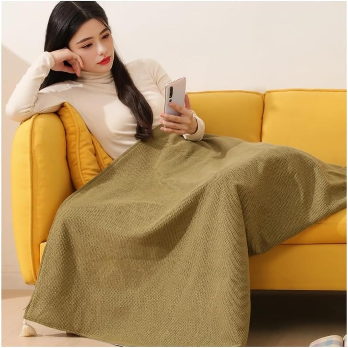 Portable Heated Electric Blanket,Heated Throw Blanket Shawl Wrap Poncho Electric Heating Pad for Car Office Home Travel,Camping,Bed - Winter Gifts for Women,.(Pink)