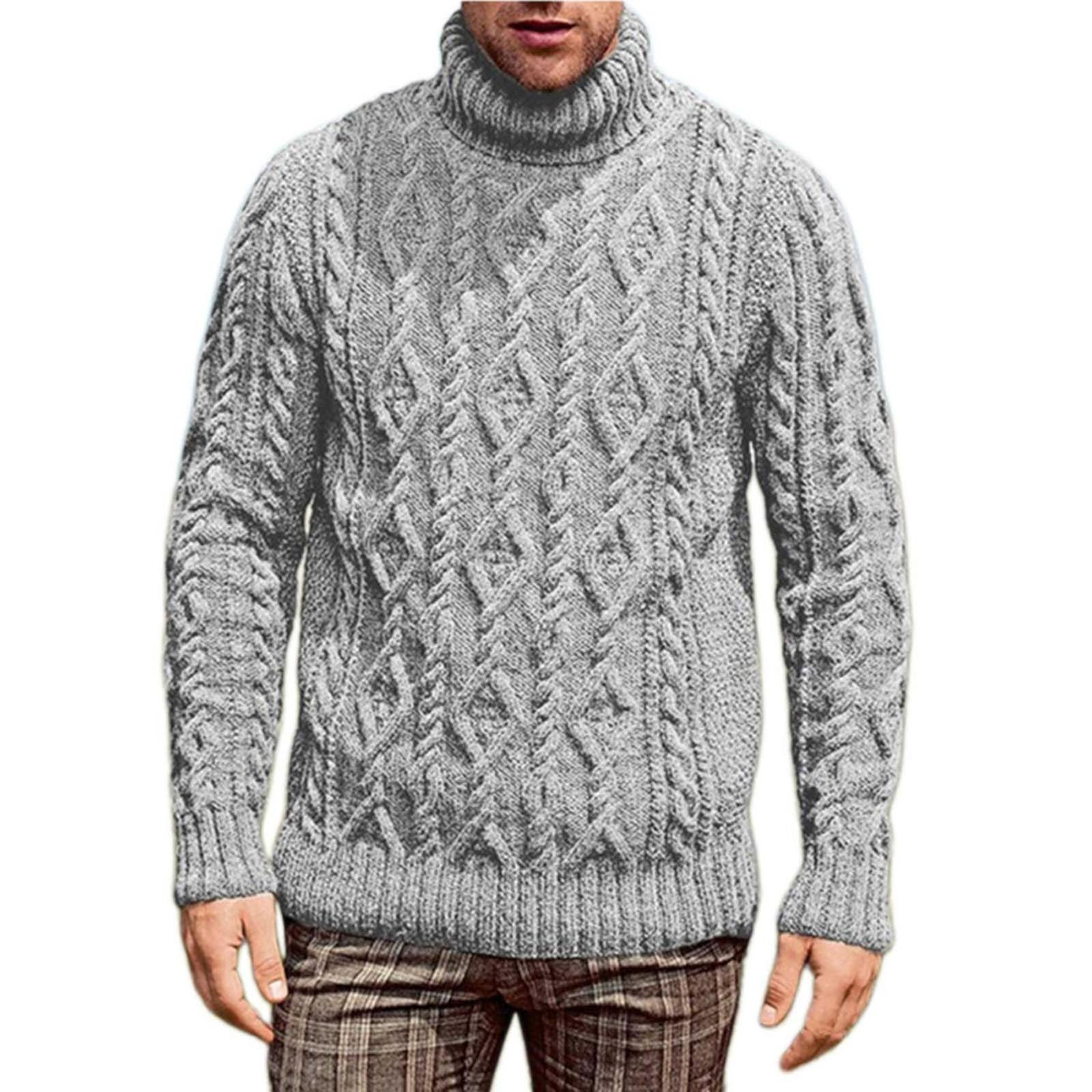Jersey de cuello alto para hombre, cuello de tortuga, jersey de punto de cuello alto, suéter de negocios, informal, suéter de invierno, manga larga
