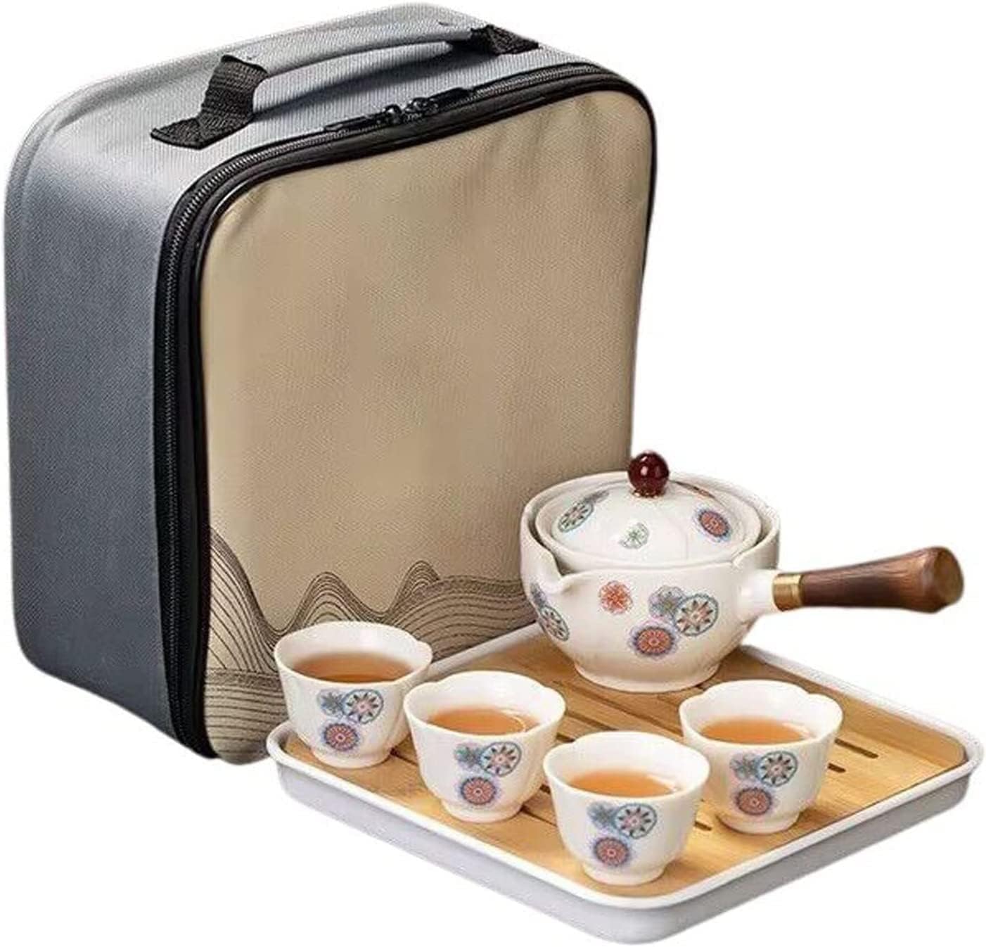Tea Set Portable Teapot Travel Tea Set, Porcelain Japanese