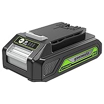Greenworks Batteria da 24V 2Ah – Potente Batteria agli Ioni di Litio da 24V Originale Greenworks, Design Leggero con Indicatore LED dello Stato di Carica a 3 Livelli, Garanzia 2 Anni – G24B2