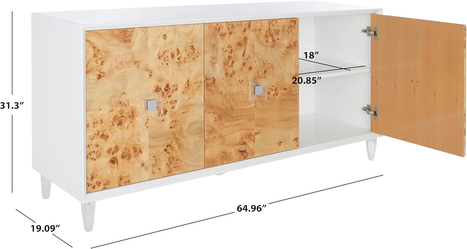 Safavieh Couture Home Lazaro Modern White Burlwood 3-door Sideboard