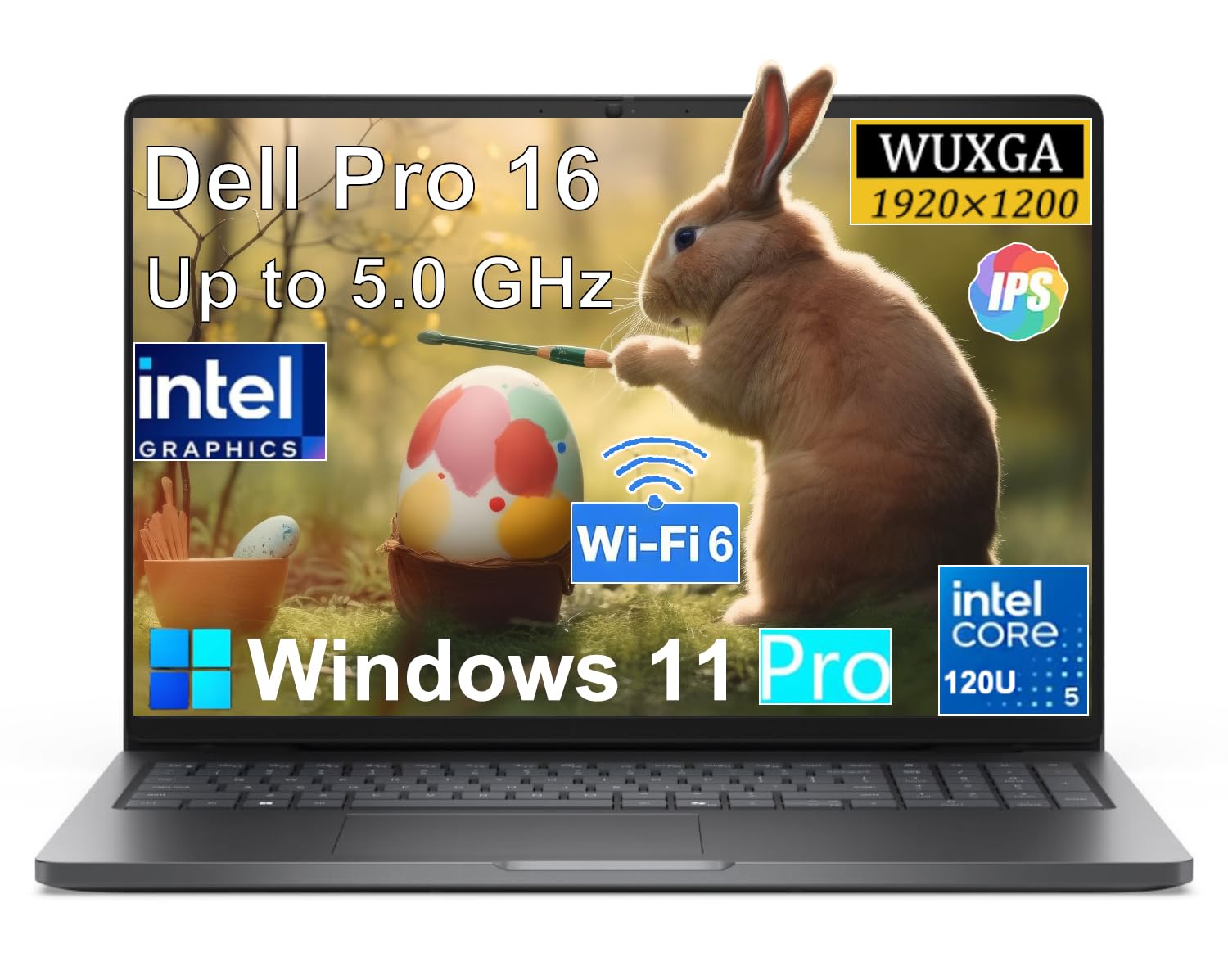 Dell Pro16 Premium Business Laptop, 16" WUXGA 1920 x 1200p IPS Display, Intel Core 5 120U (10 cores, up to 5.0 GHz, Beat Latitude), 32GB DDR5 RAM, 1TB SSD,WiFi 6E, Bluetooth 5.3, Windows 11 Pro