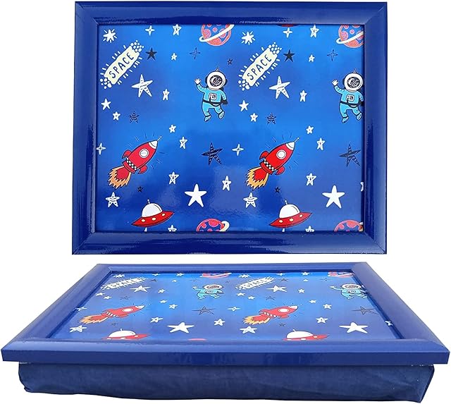 Lap Tray Serving Bean Bag TV Bed Soft Cushion Padded - Space Spaceship Children Kids