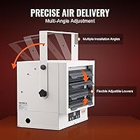 Vista 5 de VEVOR Calentador Eléctrico para Garaje de 5000W, Montaje Digital de Pared/Techo con Ventilador Forzado y Control Remoto, Temporizador de 9 Horas