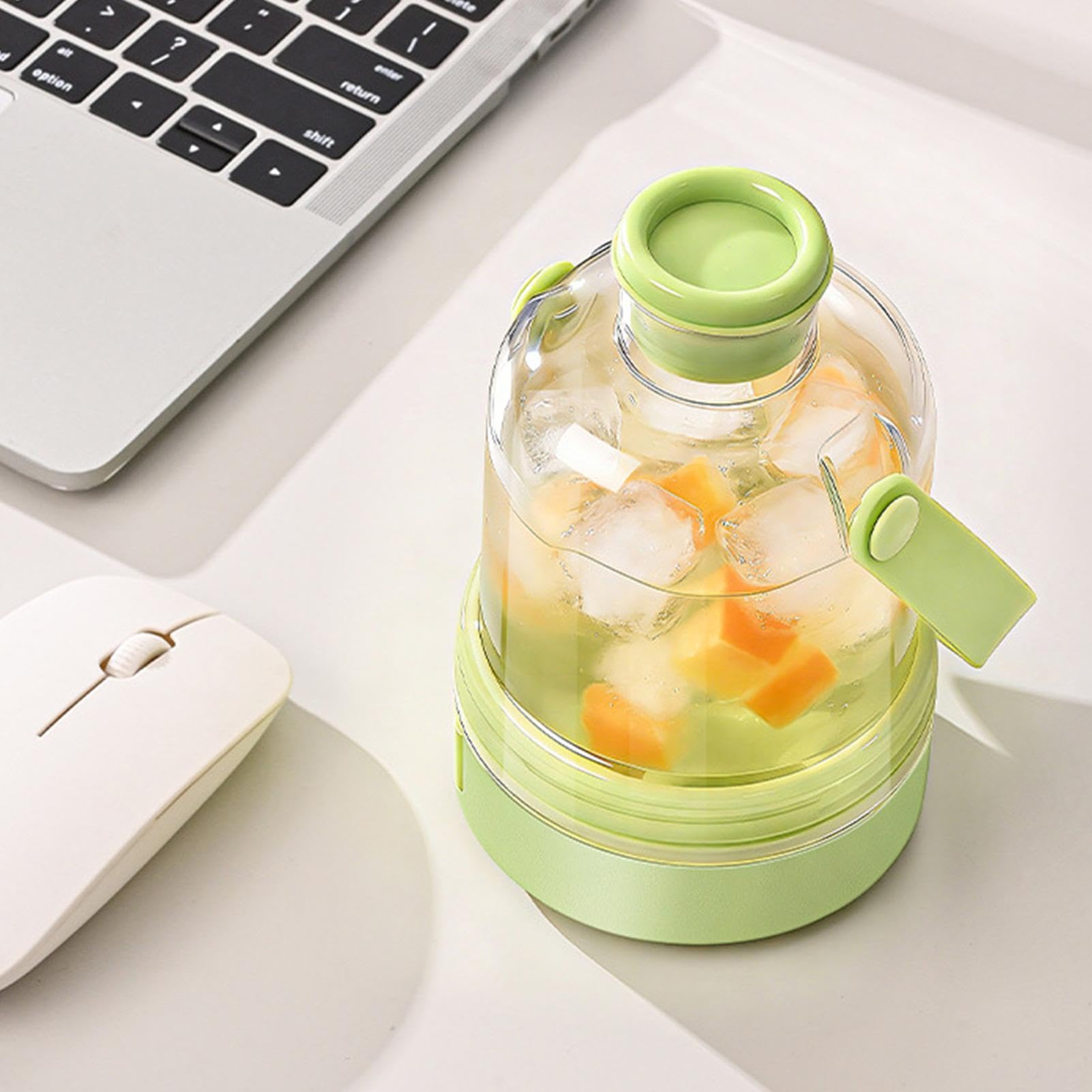Bandejas de hielo para congelador, 400 ml, portátil, 2 en 1, reutilizable, con tapa y contenedor, ideal para playa al aire libre, picnic, camping, oficina, gimnasio, bebida, jugo, cóctel
