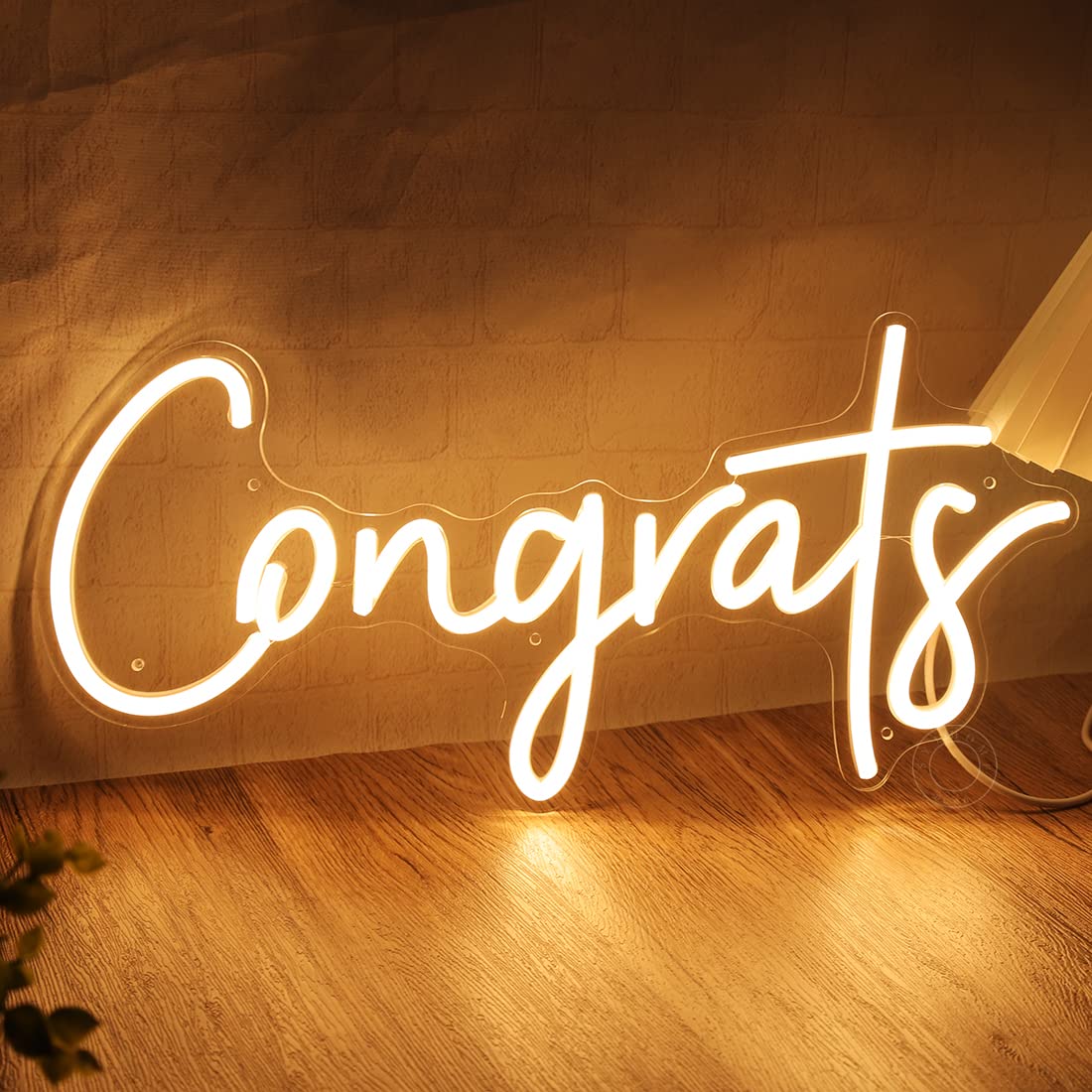 SYLHOME LED Neon Light Sign - Congrats for Wedding/Birthday/Graduation - Warm