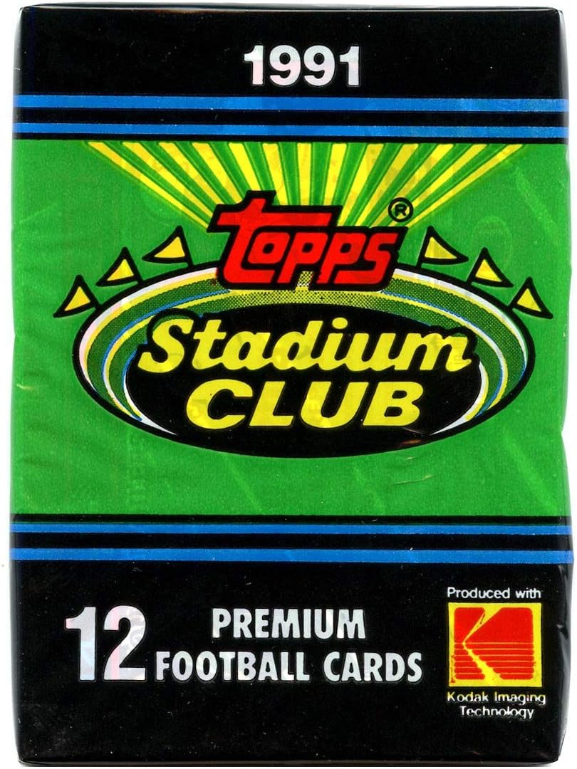1 Unopened Pack of 1991 Topps Stadium Club Football Cards (12 cards/pack) - Brett Favre Rookie Year!
