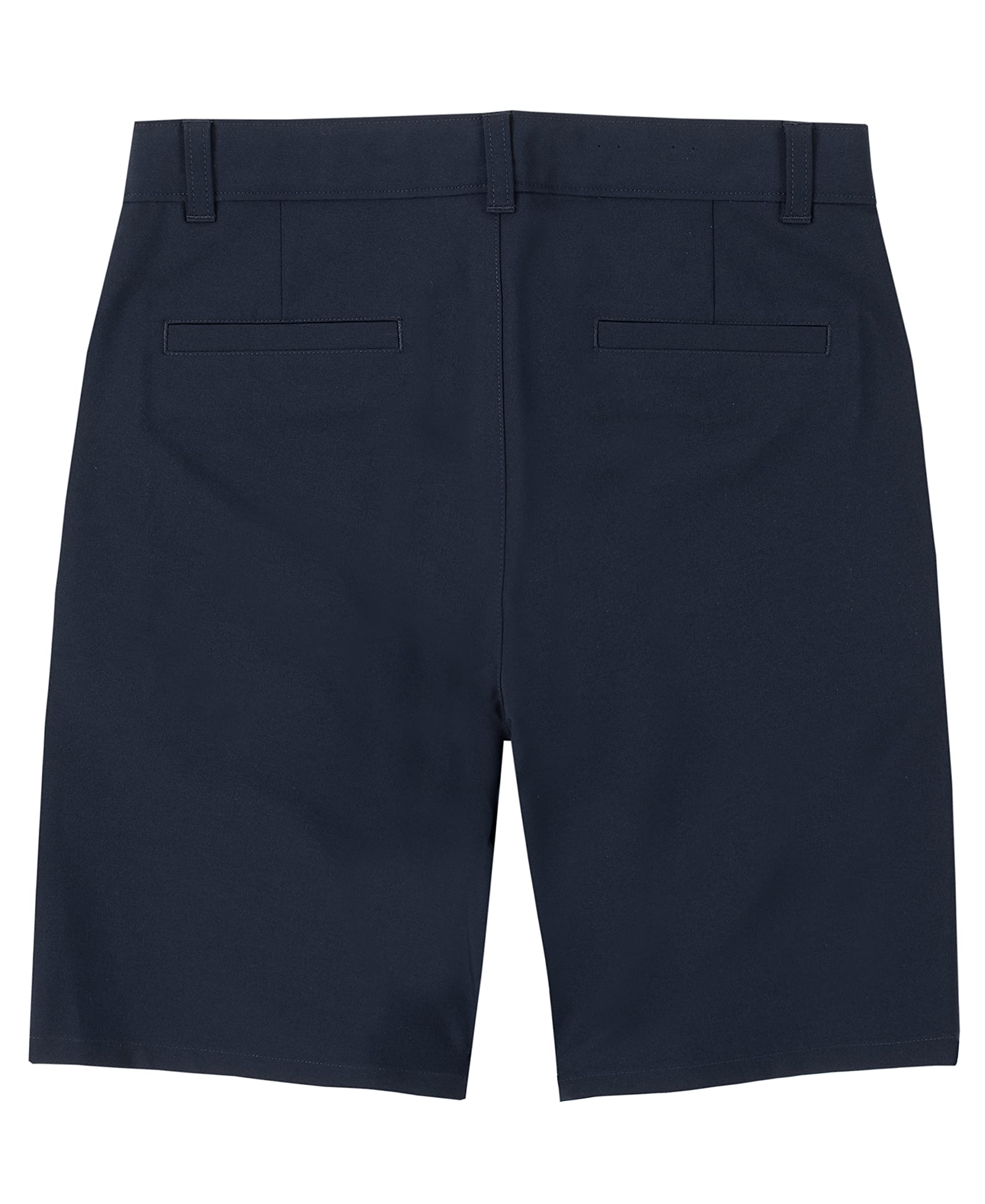 IZOD Boys' School Uniform Flat Front Stretch Performance Short, Navy, 10