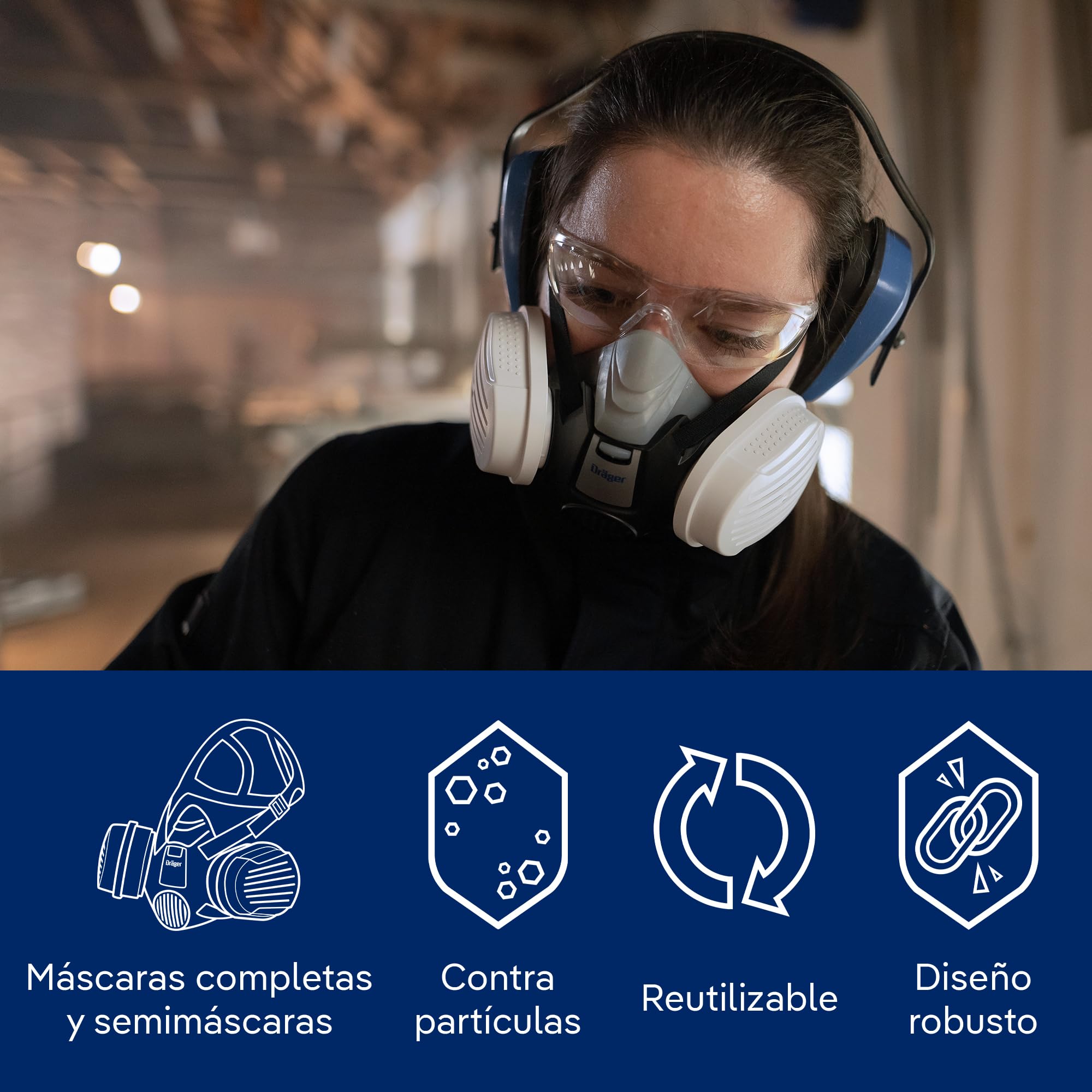 Dräger X-plore® 2 filtros de bayoneta P3 para respiradores y máscaras de protección respiratoria | Contra partículas de polvo arsénico, cobre, polen
