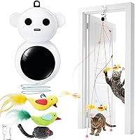 Vista 1 de Interactive Cat Toys for Indoor Cats - 2 in 1 Automatic Laser Pointer Cat Toy with Feather Flying Bird，Smart Moving Mouse Wand Toy with 2 Modes