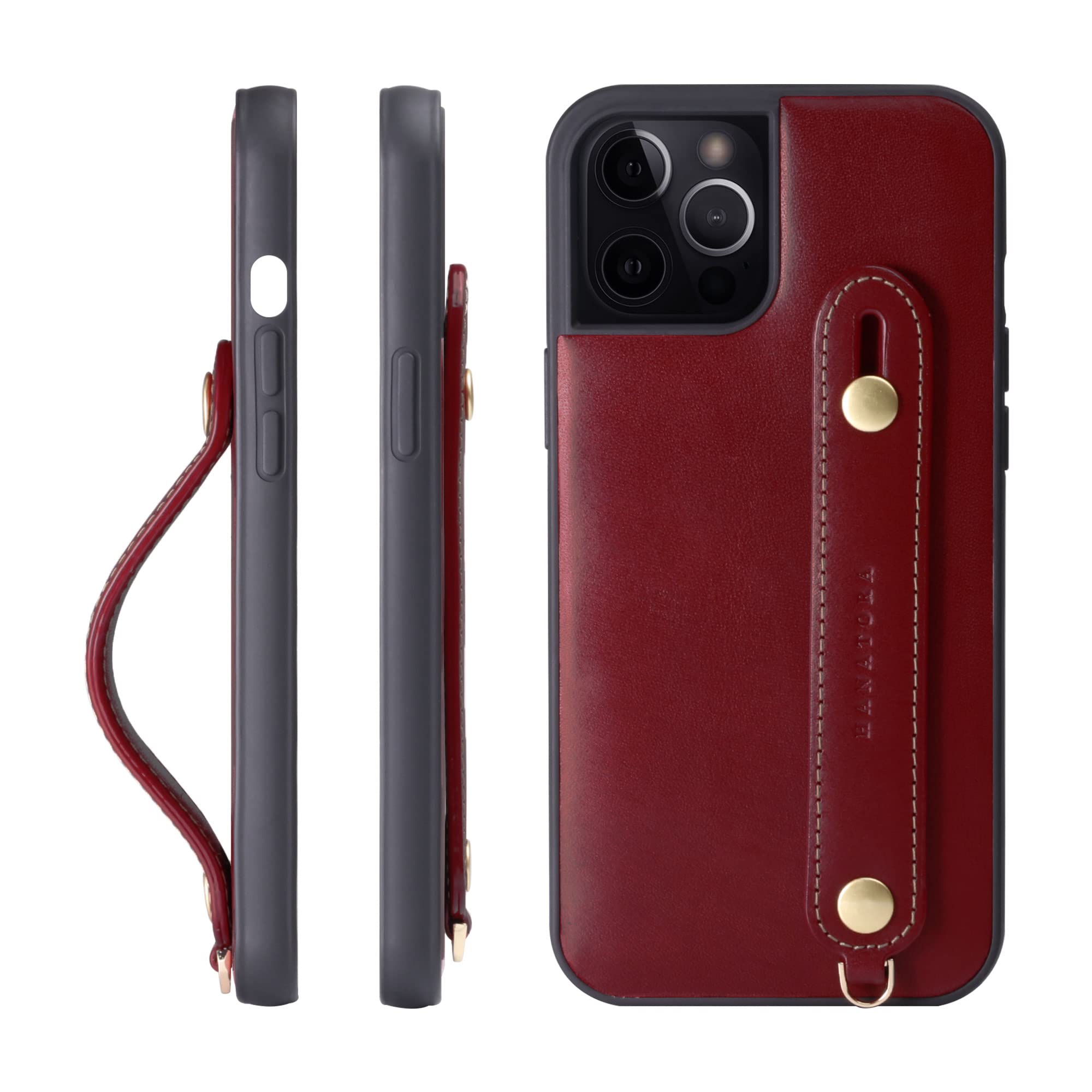 HANATORA iPhone 14 Pro Max ケース 手帳型 本革 シュリンクカーフ