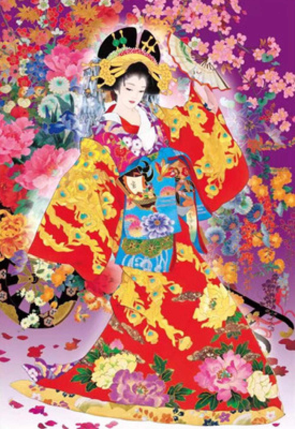 Peinture Diamant Kimono Rouge pour sublimer la décoration zen de votre salon