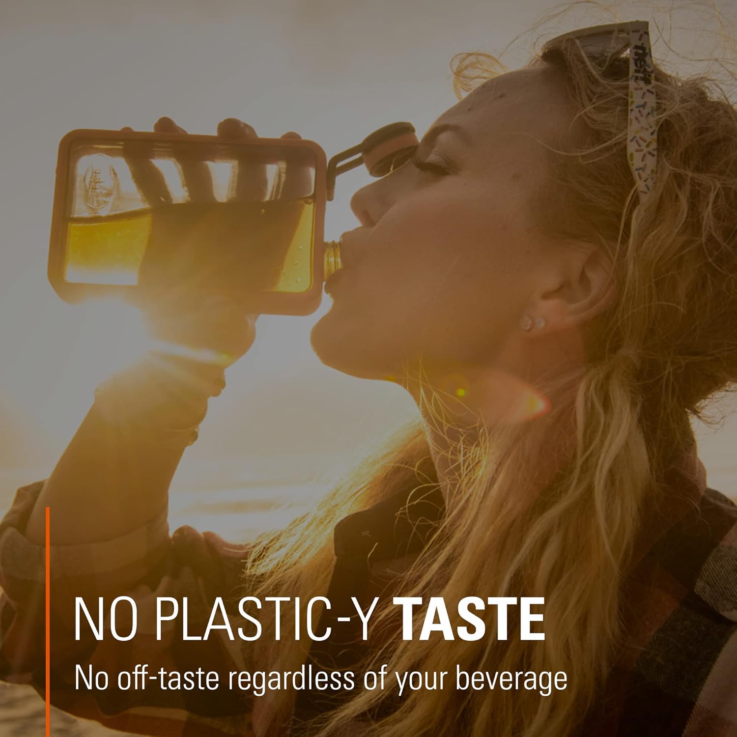 GSI Outdoors, Boulder 10 Flask, Rugged and Shatter-Resistant, Outdoor Hip Flask, Sand, 10 Fl oz, Color: Graphite