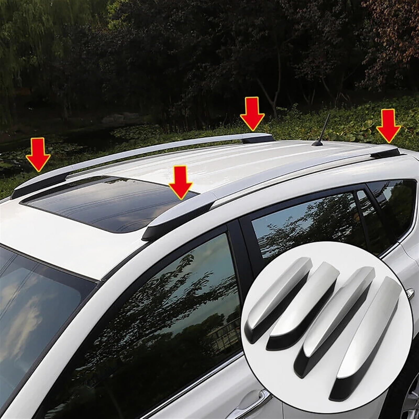 4 szt. Bagażnik dachowy końcówka relingu, dla TOYOTA, dla RAV4