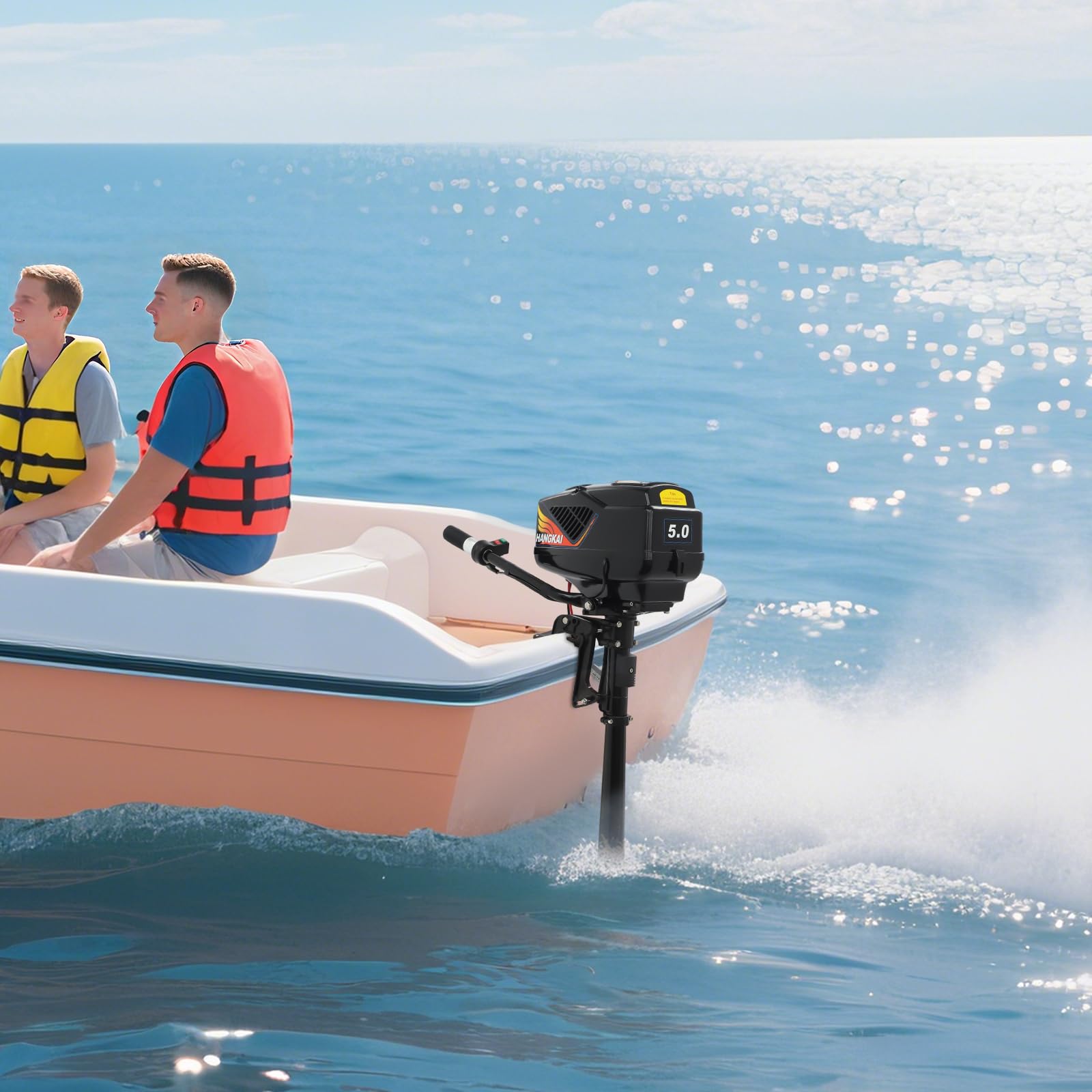 Leiser Elektro Trolling Bootsmotor Elektrischer Außenbordmotor 1200W 48V Bürstenloser Kupfermotor 800kg Schub Kurzwelle für Boote 2-4m Angeln Schlauchboot Fischerboot