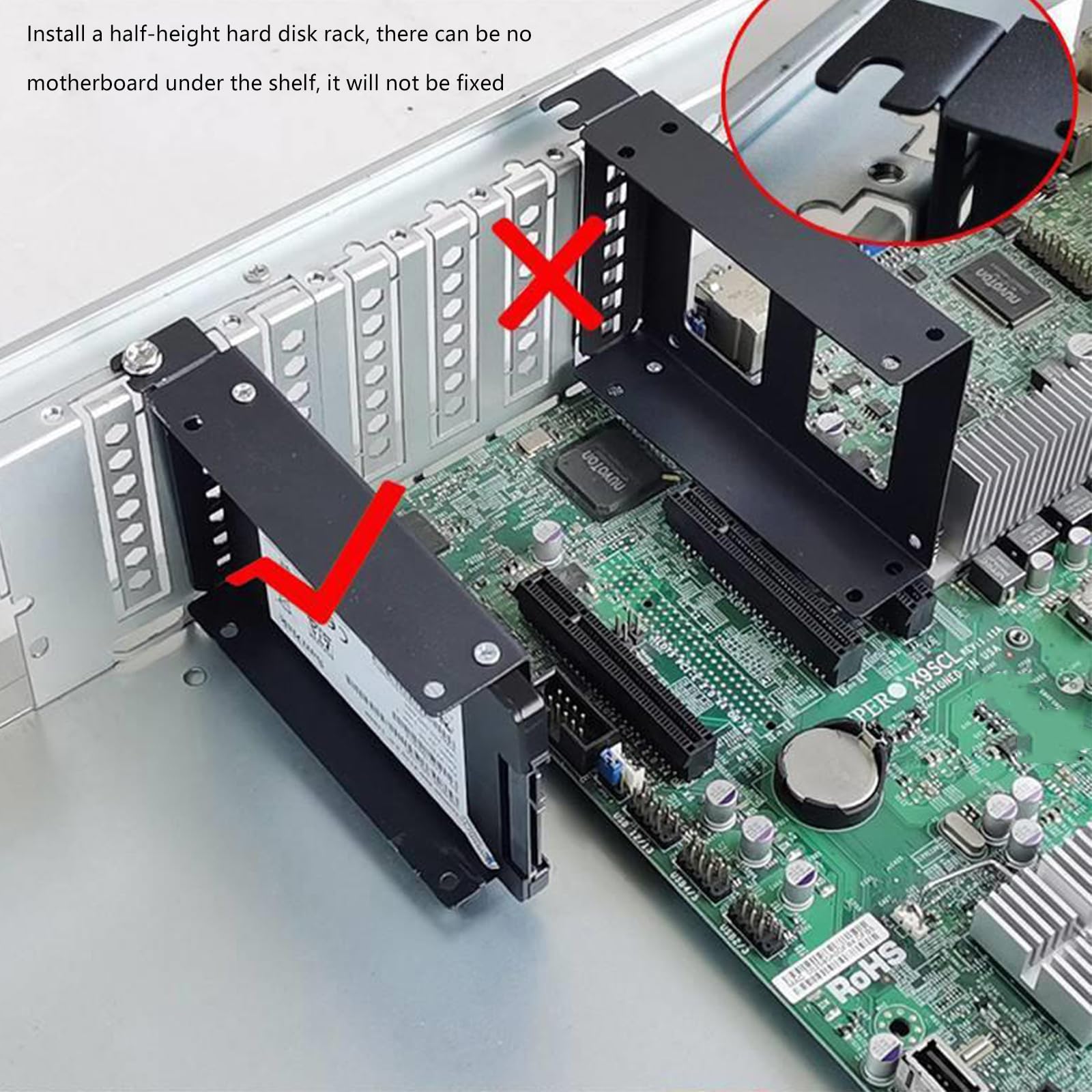 Staffa di montaggio stabile per computer desktop per slot per schede di espansione telaio in metallo per archiviazione sicura staffa di montaggio SSD