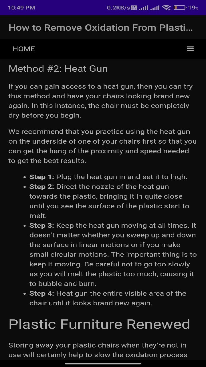 How to Remove Oxidation From Plastic Chairs App on Amazon Appstore