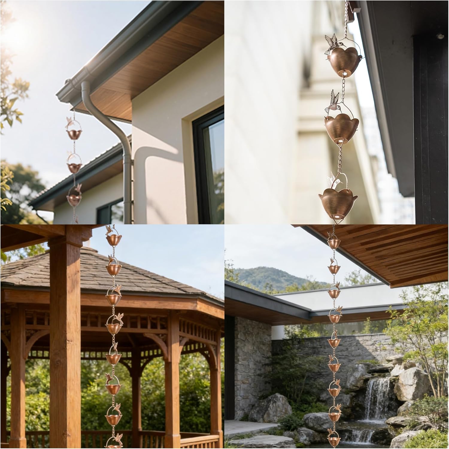 TZSSP Rain Chains Decorative Rain Chain Bell, 8-1/2 Length, Hummingbird