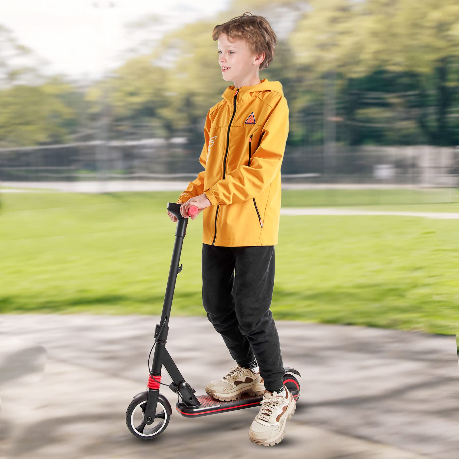 Patinete Eléctrico Niños de 6-12 años de Edad con Pantalla LED, Motor de 130W,con assorbimento Degli urti, Doppio Sistema Frenante,Plegable Scooter,Regalo para Niños