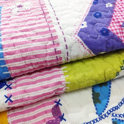 Miniatura 6 de ABREEZE Colcha de algodón para niñas, manta acolchada de 43 x 51 pulgadas, para niños pequeños y bebés, manta de cama de bebé, manta acolchada de