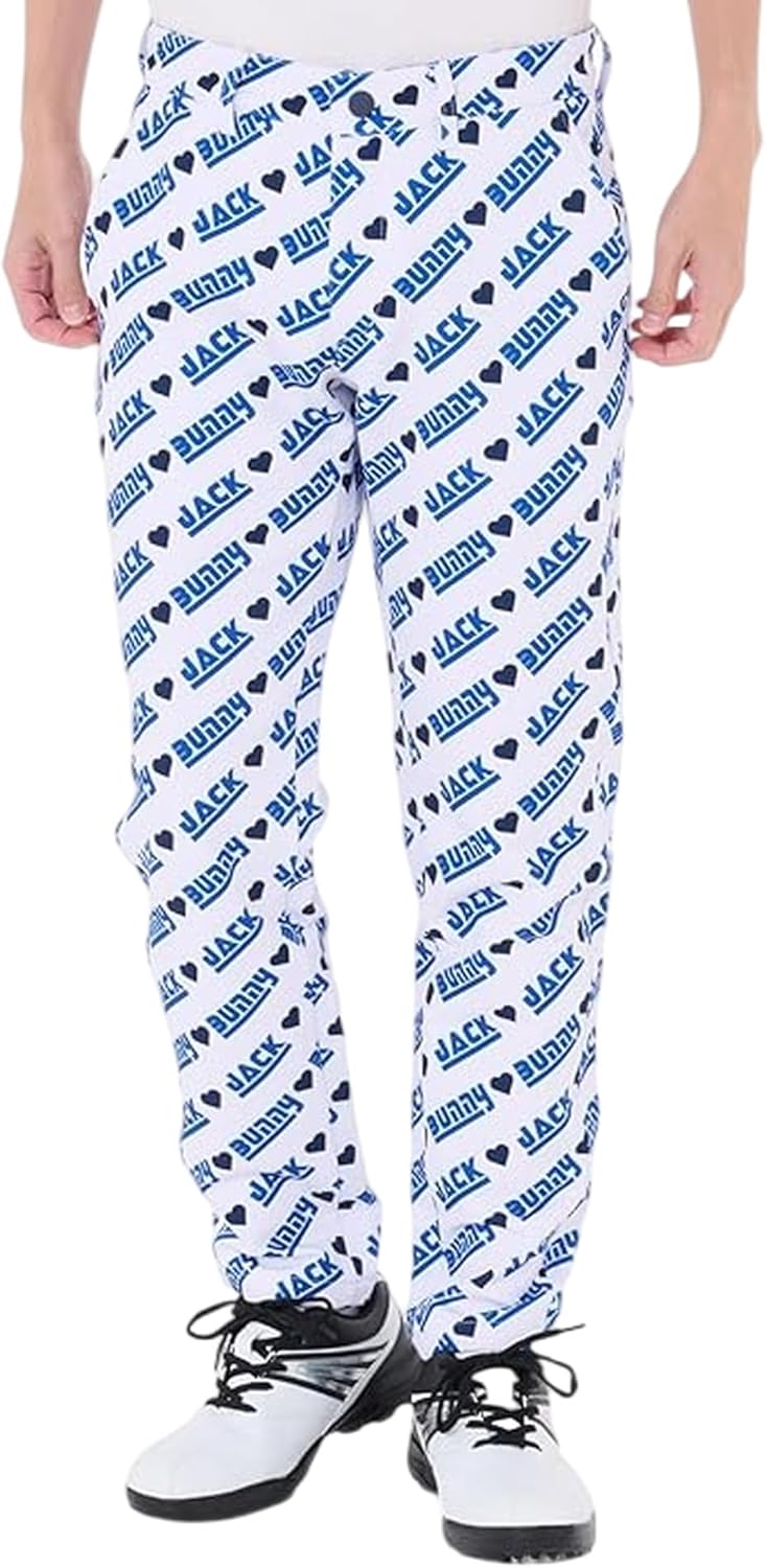 ジャックバニー】星柄総柄 サイドライン ストレッチゴルフパンツ