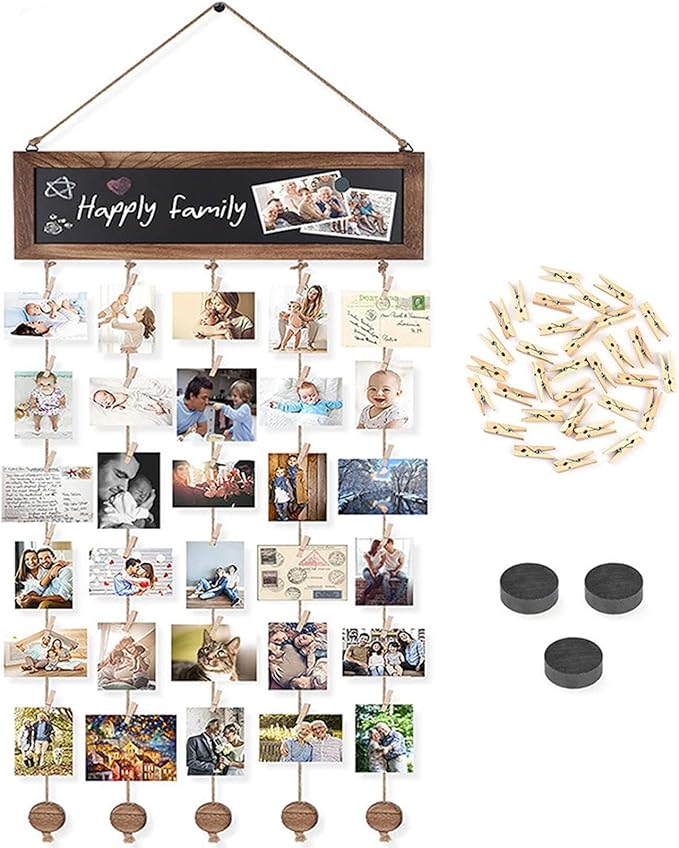 Wall Photo Display Board Photo Hangings Clips String Wall Pictures