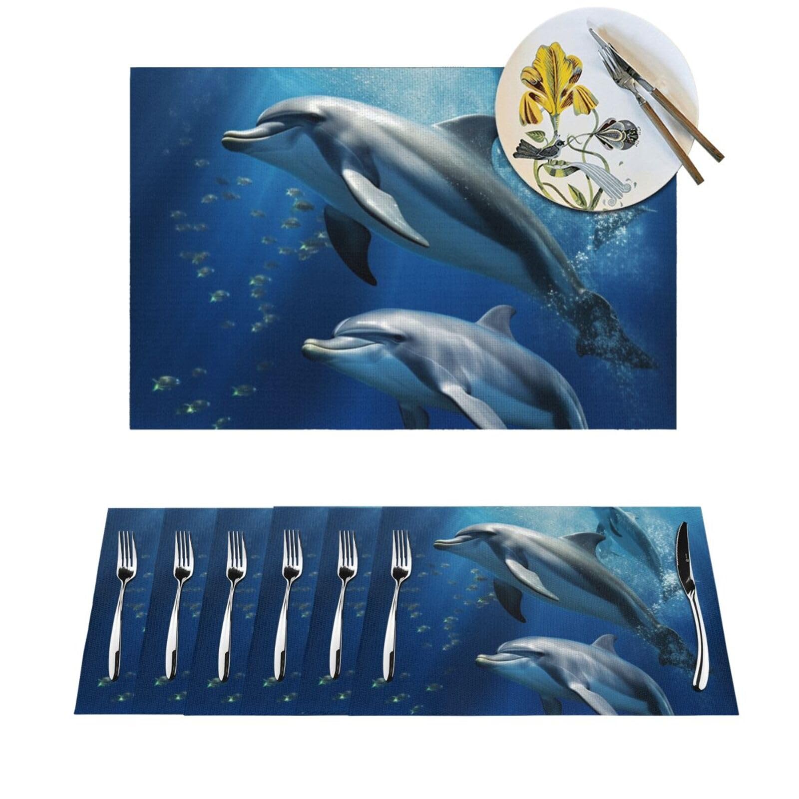 Sets de table tissés en PVC résistants à la chaleur et antidérapants