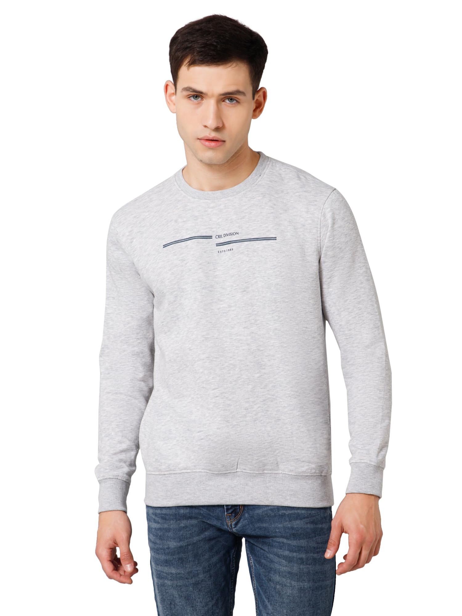 cantabil Solid Grey Round Neck Full Sleeves Regular Fit Men Casual Sweatshirt | Casual Winter Sweatshirt for Men | Men Sweatshirt for Winter Wear (P_MSWS00136_Greymelange)-picture-28